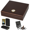 Artikelbild 1 des Artikels “Humidor - Geschenkset Roosewood-Finish Außenhygrometer  Polymerbefeuchter, Cutter, Feuerzeug “