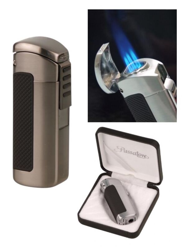 Artikelbild 1 des Artikels “Passatore Zigarren Feuerzeug gun-satin 3fach Jetflamme mit Zigarrenbohrer “