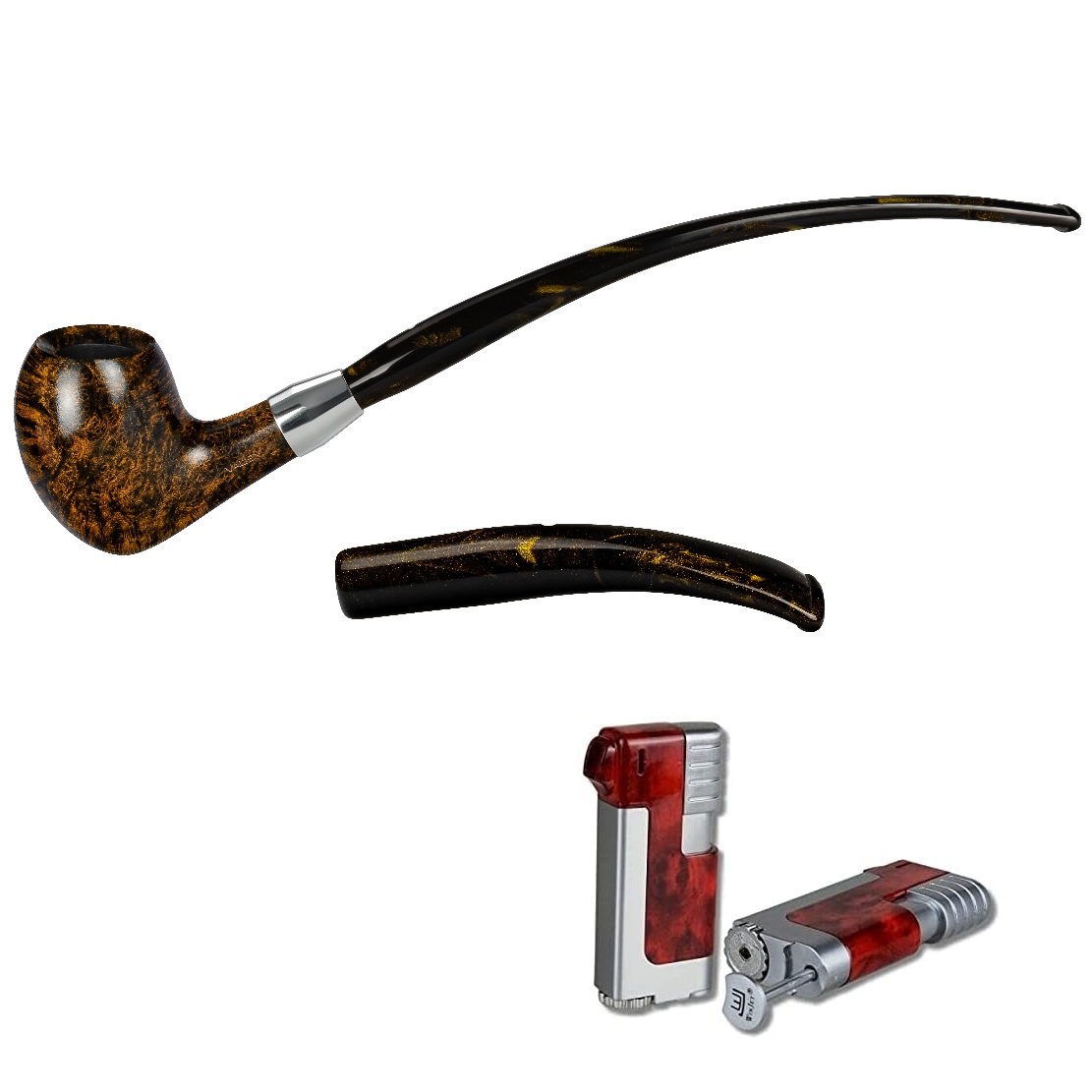 Artikelbild 1 des Artikels “Vauen Lesepfeife * Eames 2in1 141 Weißpunktedition + Necuma Pfeifenfeuerzeug “