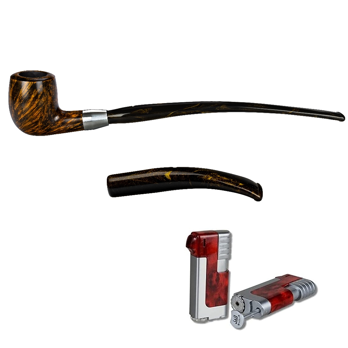 Artikelbild 1 des Artikels “Vauen Lesepfeife * Eames 2in1 168 Weißpunktedition + Necuma Pfeifenfeuerzeug “