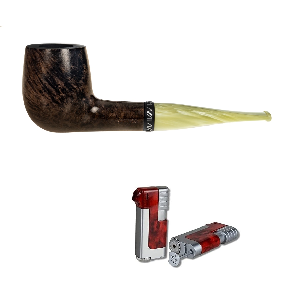Artikelbild 1 des Artikels “Vauen Pfeife * Lindis 2286 + Necuma Pfeifenfeuerzeug “