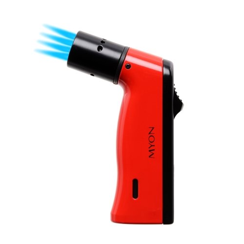 Artikelbild des Artikels “Myon Paris Premium Zigarrenfeuerzeug 4-Jetflame Zigarrenbohrer Lack rot “