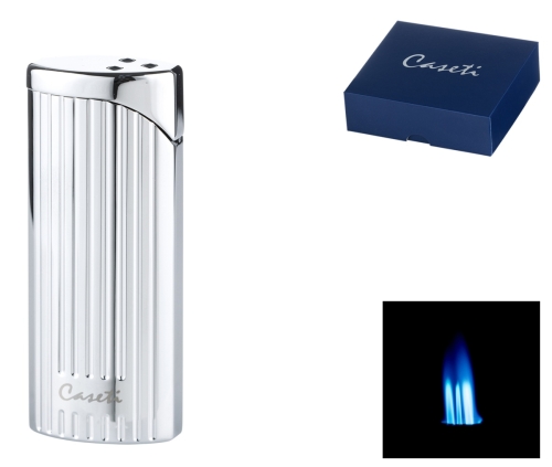Artikelbild des Artikels “Caseti Paris Feuerzeug 3fach Jetflamme chrom gerifflelt “
