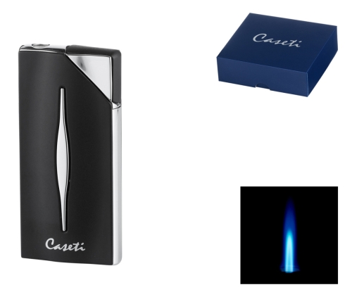 Artikelbild des Artikels “Caseti Paris Feuerzeug Jetflamme schrarz matt chrom “