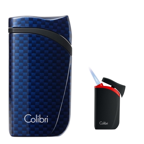 Artikelbild des Artikels “COLIBRI Zigarrenfeuerzeug Falcon II Jet Carbondesign blau Schrägflamme “