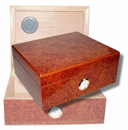 Artikelbild des Artikels “Amboina Maser Finish Humidor Hygro V- 380 Inkl. Polymerbefeuchter “