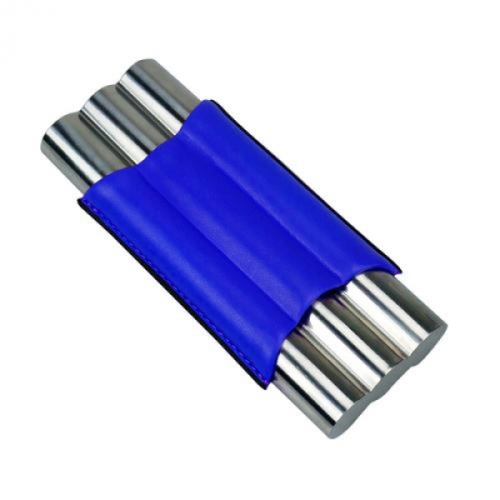 Artikelbild des Artikels “3er Teleskop-Zigarrenetui Stailess Steel blau “