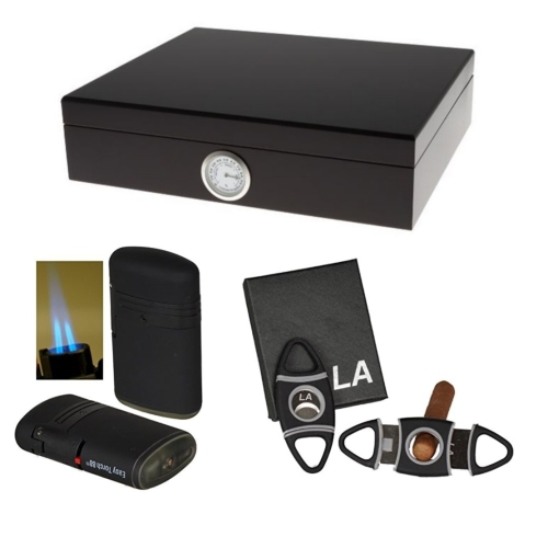 Artikelbild des Artikels “Germanus Humidor Geschenkset  Movella- Polymerbefeuchter, Cutter, Feuerzeug “