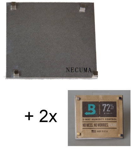 Artikelbild des Artikels “Necuma Halterung für 2 Wegebefeuchter + 2 Stück Boveda 72% 8 Gramm “