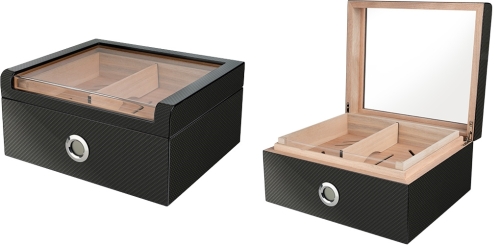 Artikelbild des Artikels “Humidor Smart Carbon Pianolack für 100 Zigarren “