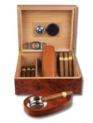 Artikelbild des Artikels “Humidor Geschenk Set Wurzelholzfinish Polymerbefeuchter V-460 “
