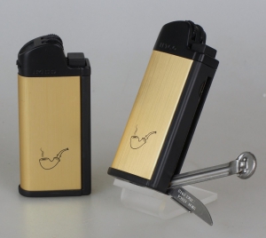 Artikelbild des Artikels “IMCO Pfeifenfeuerzeug Chic 4 Pipe Flint Pfeifenbesteck Gold “