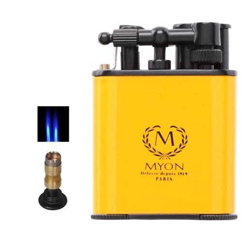Artikelbild des Artikels “Zigarrenfeuerzeug MYON of Paris Racing Edition Gelb inkl. Zigarrenbohrer mit Schnappmechanik “