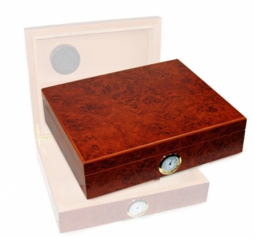 Artikelbild des Artikels “Amboina Maser Humidor Hygro 30 Inkl. Polymerbefeuchter “