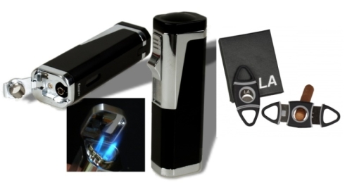 Artikelbild des Artikels “Necuma Smokersset 103 LA Feuerzeug und Zigarrencutter “