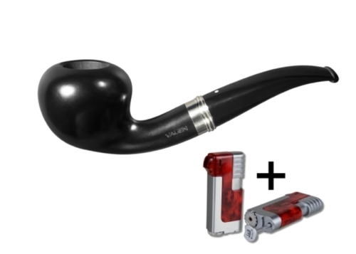Artikelbild des Artikels “Vauen Pfeife * MELVIN 134 Weißpunktedition + Necuma Pfeifenfeuerzeug “