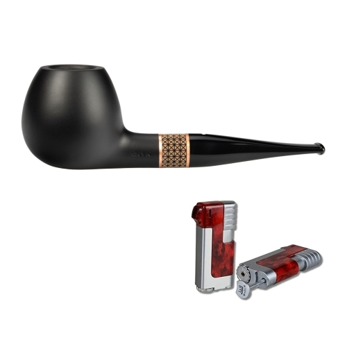 Artikelbild des Artikels “Vauen Pfeife * Timber 131 Weißpunktedition + Necuma Pfeifenfeuerzeug “
