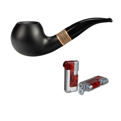 Artikelbild des Artikels “Vauen Pfeife * Timber 137 Weißpunktedition + Necuma Pfeifenfeuerzeug “