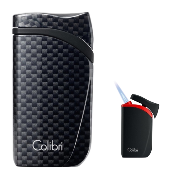 Artikelbild 1 des Artikels “COLIBRI Zigarrenfeuerzeug Falcon II Jet Carbondesign schwarz Schrägflamme “