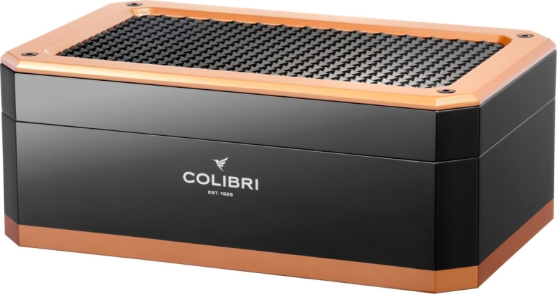 Artikelbild 1 des Artikels “Colibri Rally Humidor * schwarz/gold Digitalhygrometer für 125 Zigarren “