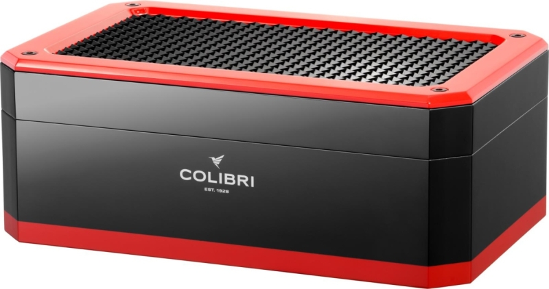 Artikelbild 1 des Artikels “Colibri Rally Humidor * schwarz/rot Digitalhygrometer für 125 Zigarren “