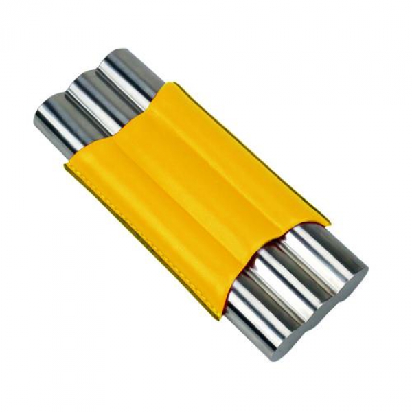 Artikelbild 1 des Artikels “3er Teleskop-Zigarrenetui Stailess Steel gelb “