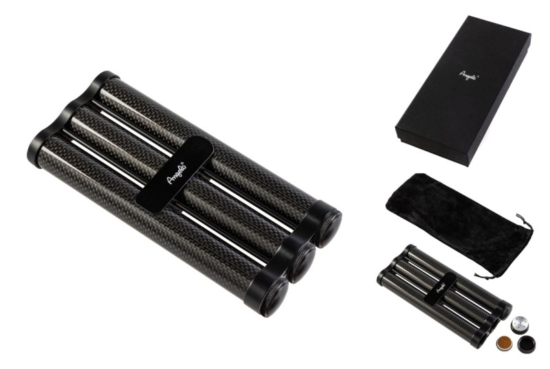 Artikelbild 1 des Artikels “Angelo Zigarrenetui Carbon 3er mit Befeuchter “