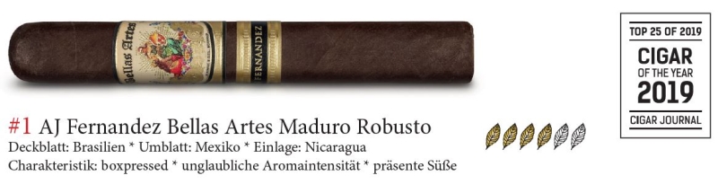 Artikelbild 1 des Artikels “Zigarre A.J. Fernandez Bellas Artes Maduro Robusto “
