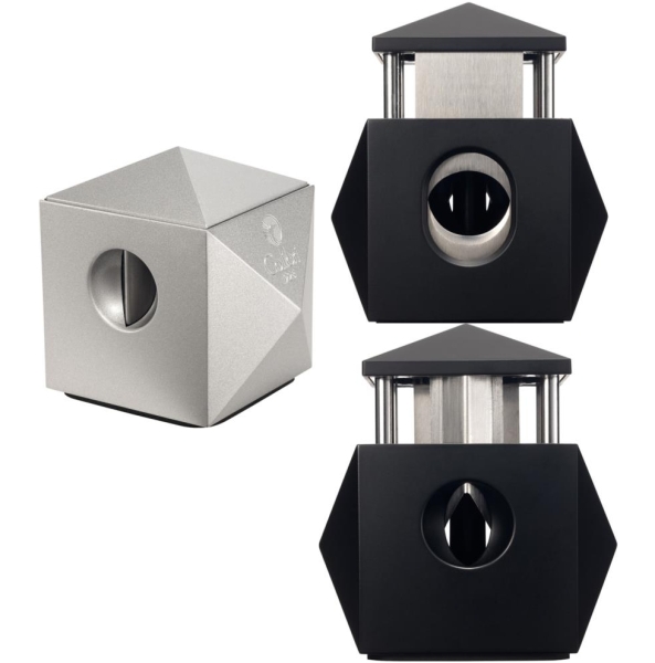Artikelbild 1 des Artikels “COLIBRI Tisch-Cigarrenabschneider Quasar silber Kerbschnitt und gerader Schnitt “