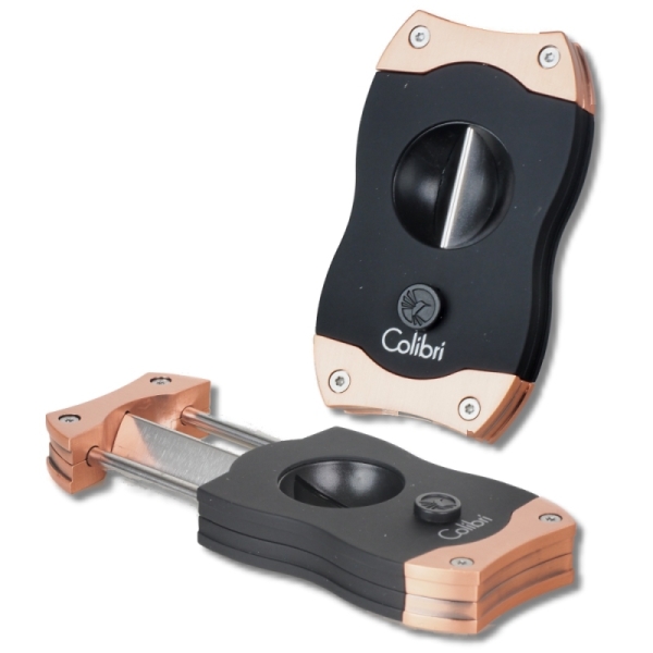 Artikelbild 1 des Artikels “Colibri Cigarrenabschneider V-Cut Kerbschnitt 23mm schwarz-rosegold “