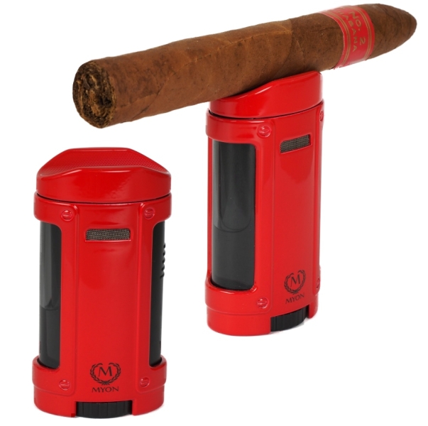 Artikelbild 1 des Artikels “Myon Feuerzeug mit Zigarrenablage Quadro-Jet Red “