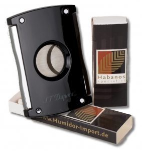 Artikelbild 1 des Artikels “S.T. Dupont Zigarrencutter MAXIJET schwarz-glänzend + 2x Habanos-Specialist Streichholz “