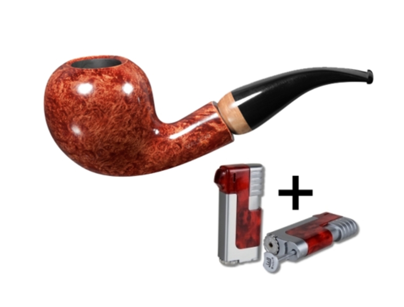 Artikelbild 1 des Artikels “Vauen Pfeife * Weißpunktedition Luxor 113 + Necuma Feuerzeug “