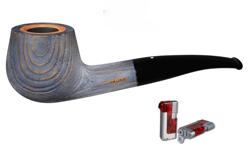 Artikelbild 1 des Artikels “Vauen Pfeife Patina 240 sandgestrahlt Weißpunktedition + Necuma Pfeifenfeuerzeug “