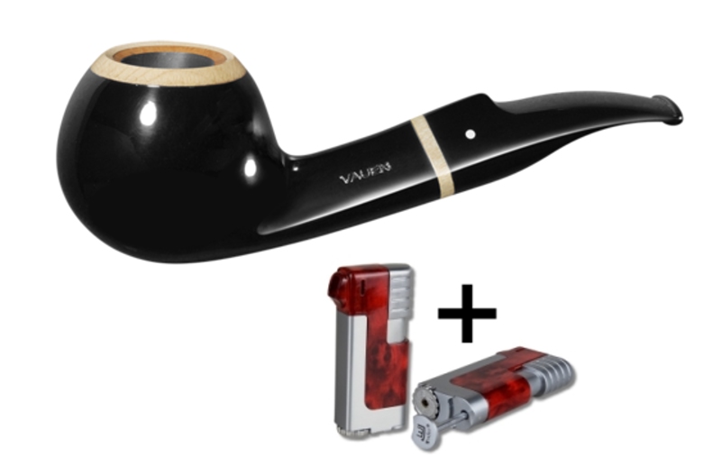 Artikelbild 1 des Artikels “Vauen Pfeife * Pearl 137 Weißpunktedition + Necuma Pfeifenfeuerzeug “