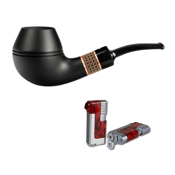 Artikelbild 1 des Artikels “Vauen Pfeife Standpfeife * Timber 179 Weißpunktedition + Necuma Pfeifenfeuerzeug “