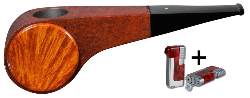 Artikelbild 1 des Artikels “Vauen Pfeife Whistle Weißpunktedition glatt dunkel + Winjet Pfeifenfeuerzeug “