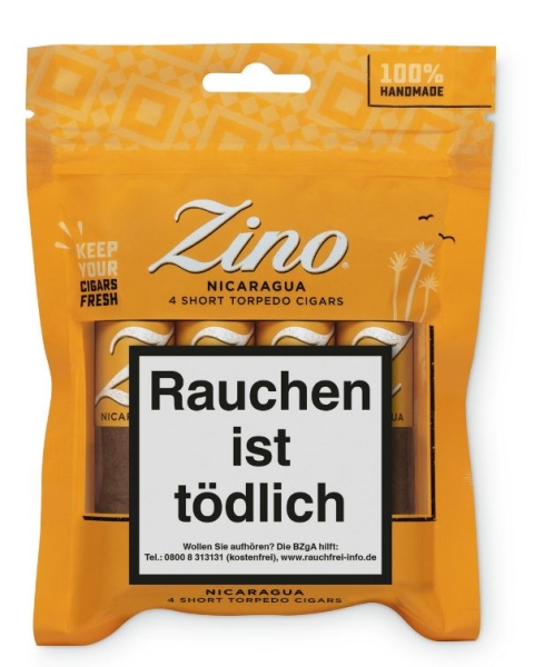 Artikelbild 1 des Artikels “Zigarren Zino Nicaragua Short Topedo 4 Stück im praktischen Freshpack “