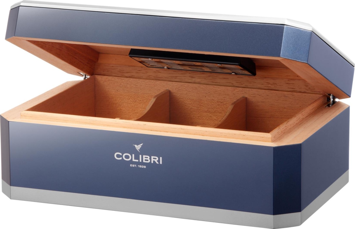 Artikelbild 2 des Artikels “Colibri Rally Humidor * blau/silber Digitalhygrometer für 125 Zigarren “