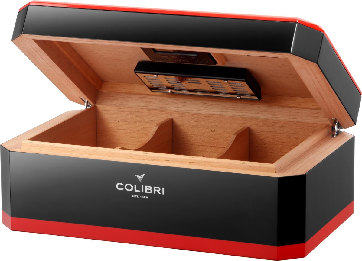 Artikelbild 2 des Artikels “Colibri Rally Humidor * schwarz/rot Digitalhygrometer für 125 Zigarren “