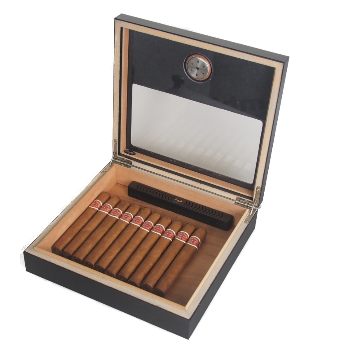 Artikelbild 2 des Artikels “Angelo Humidor schwarz matt mit Fenster Inkl. Polymerbefeuchter “