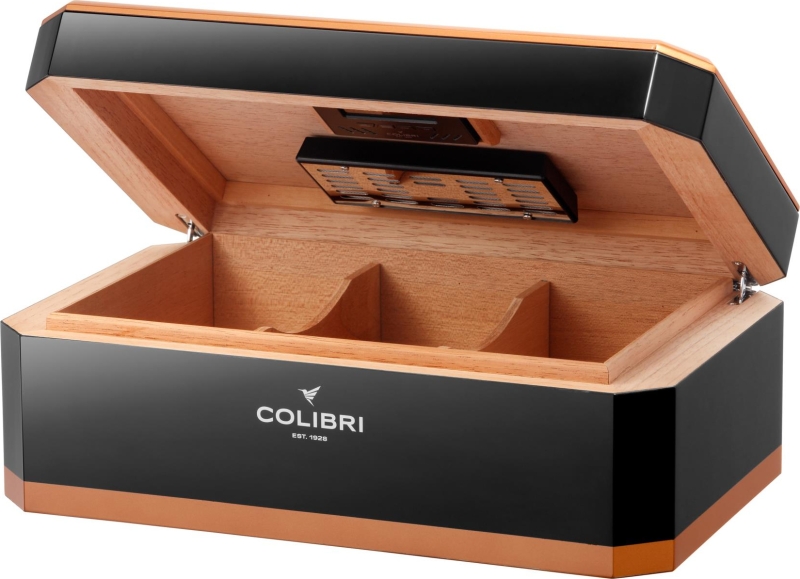 Artikelbild 2 des Artikels “Colibri Rally Humidor * schwarz/gold Digitalhygrometer für 125 Zigarren “