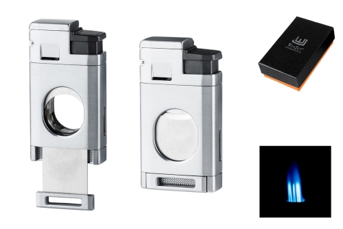 Artikelbild des Artikels “Winjet Premium Zigarrenfeuerzeug 3xJet chrom matt mit Cutter, Ring 58 “