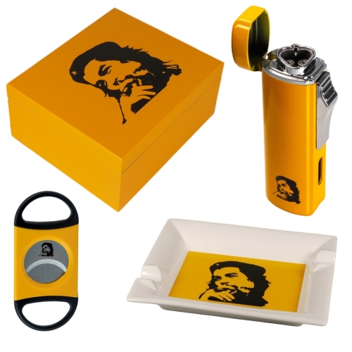 Artikelbild des Artikels “Künstler Humidorset Che Guevara Humidor Zigarrenascher Zigarrenfeuerzeug Zigarrencutter Zigarrenbohrer “